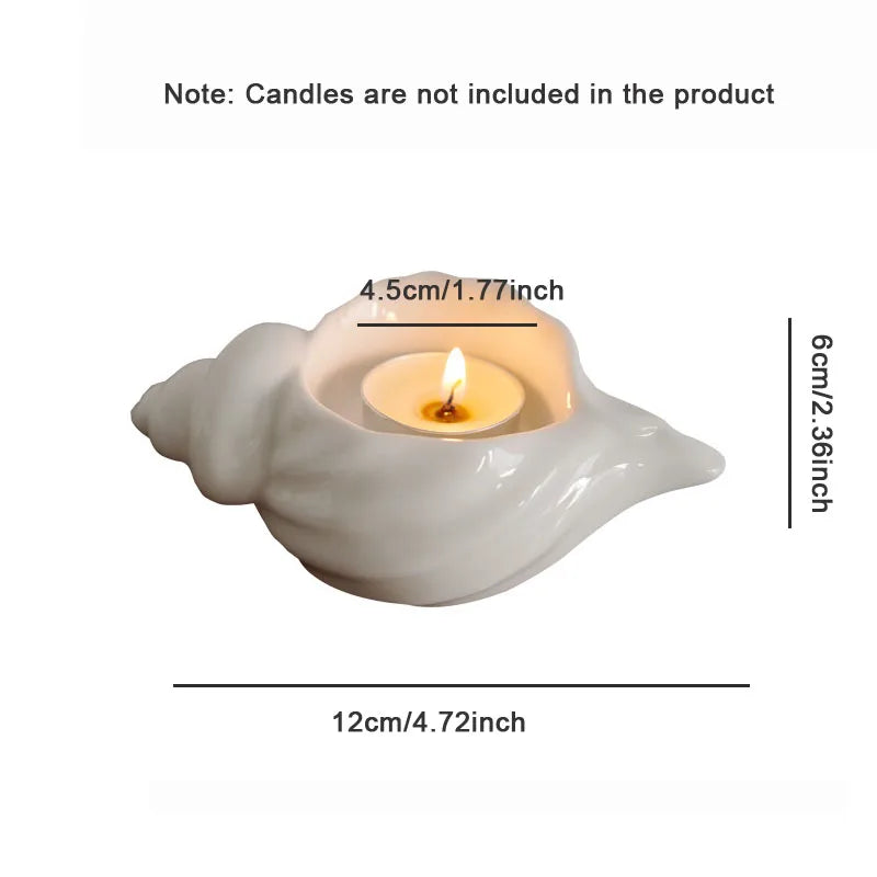 Conch Shape Ceramic Candle Holder - Nordic Style Home Decor Ornament