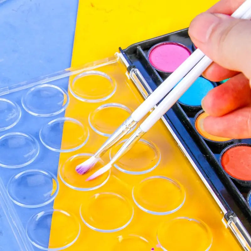 Multi-Color Watercolor Paint Set with Metallic Glitter in Plastic Box - 12/18/24/36 Colors