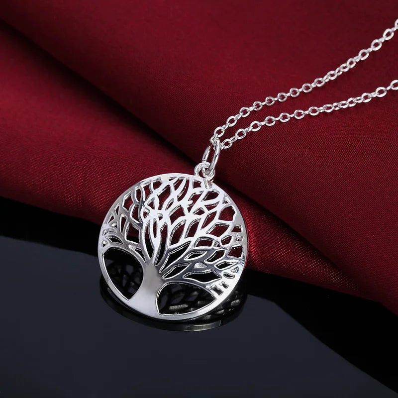 Sterling Silver Tree of Life Jewelry Set with Necklaces and Bracelets for Women