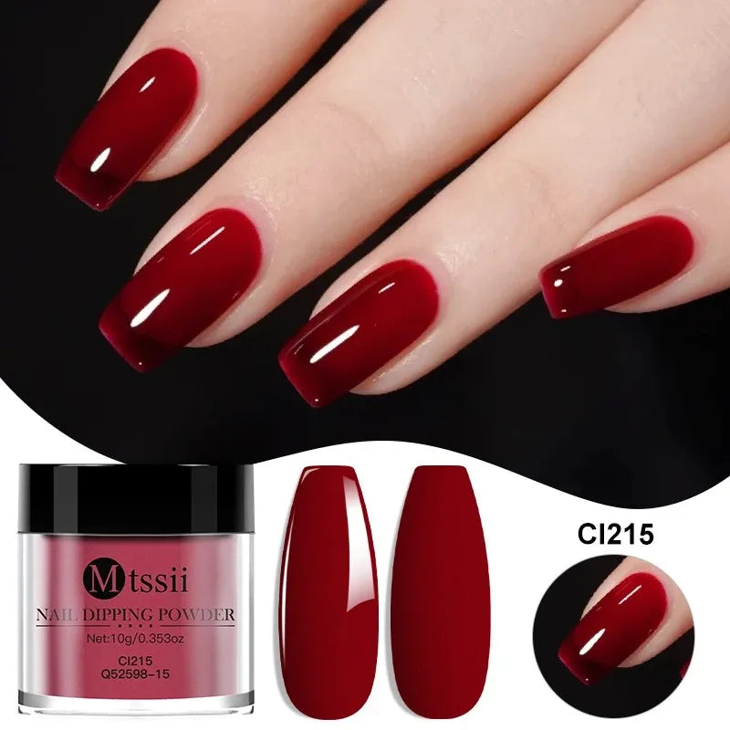 10pcs Nail Dip Powder Set Natural Finish No Lamp Needed Long Lasting DIY Nail Art