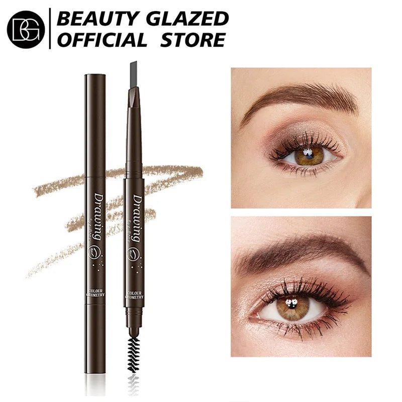 Double-Ended Eyebrow Pencil & Eyeliner Makeup Set Waterproof Long-Lasting