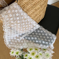 Elegant Lace Flower Triangle Scarf for Women - Breathable White Fashion Accessory