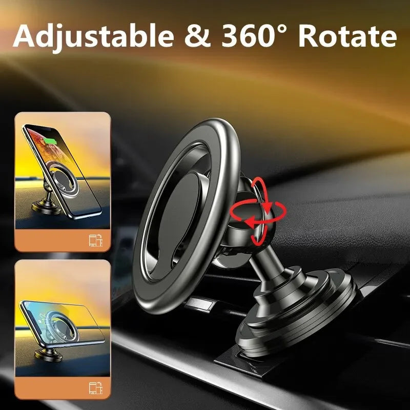 Magnetic Car Phone Holder Mount for Wireless Charging and GPS Compatibility