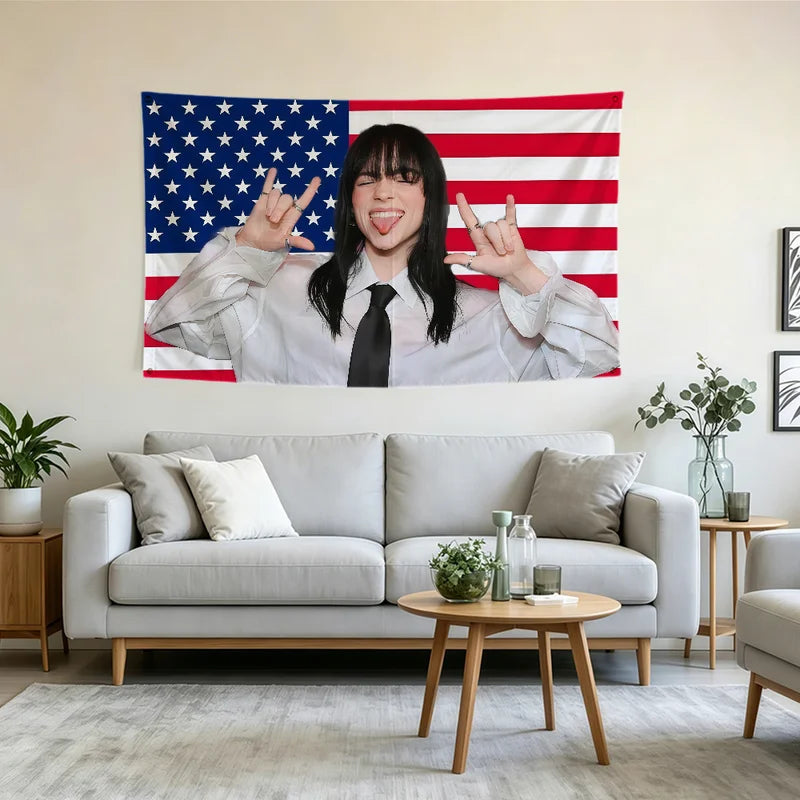 Eilish Flag Banner - Music Fan Decor for Parties & Outdoor Events