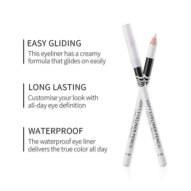 Fast Drying Matte White Eyeliner Pencil Waterproof Long Lasting Eye Makeup Tool Set