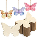 10pcs Unfinished Wooden Flower Ornaments for DIY Crafts, Christmas Hanging Decor