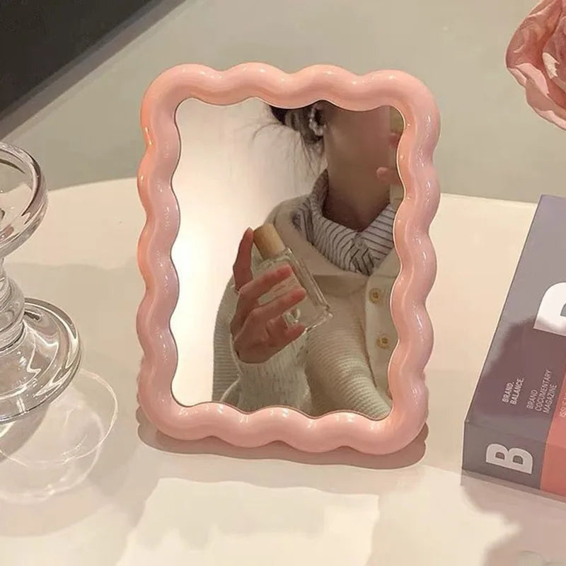 High-Definition Foldable Makeup Mirror with Adjustable Thickness for Beauty and Desk Use