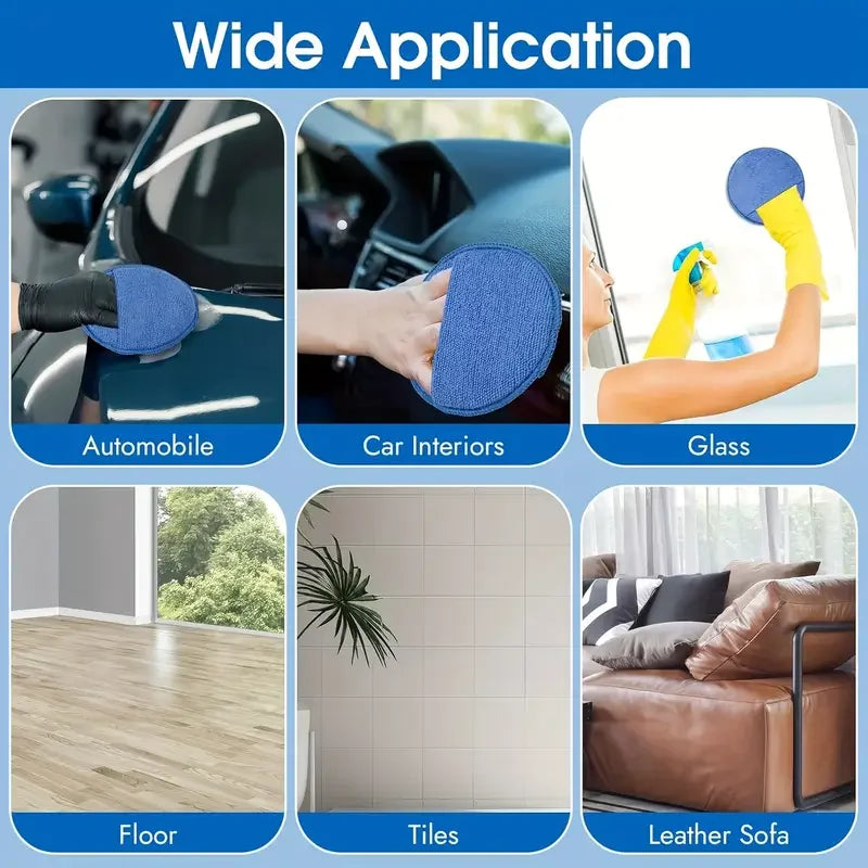 Car Detailing Applicator Pads Set - Microfiber Foam Sponges for Waxing & Polishing