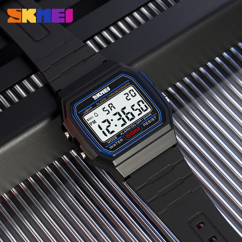 Digital Sports Watch LED Display Waterproof Unisex Military Style Timer