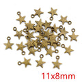 100pcs Small Star Charms Pendant for Jewelry Making - Bronze Silver Color