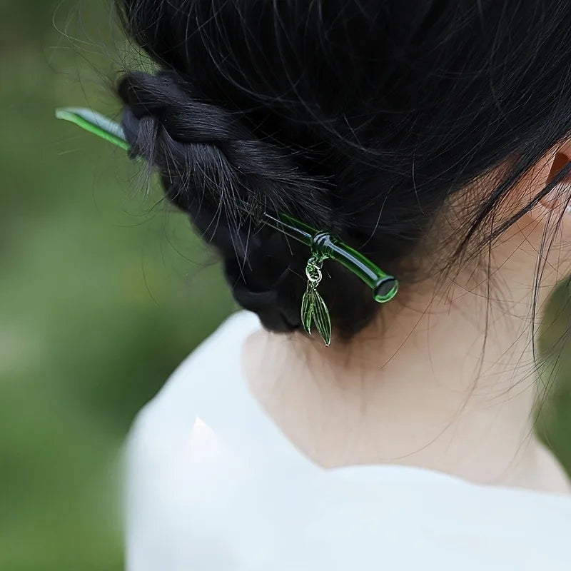2pcs Retro Bamboo Disc Hairpins for Women’s Daily Hair Accessories