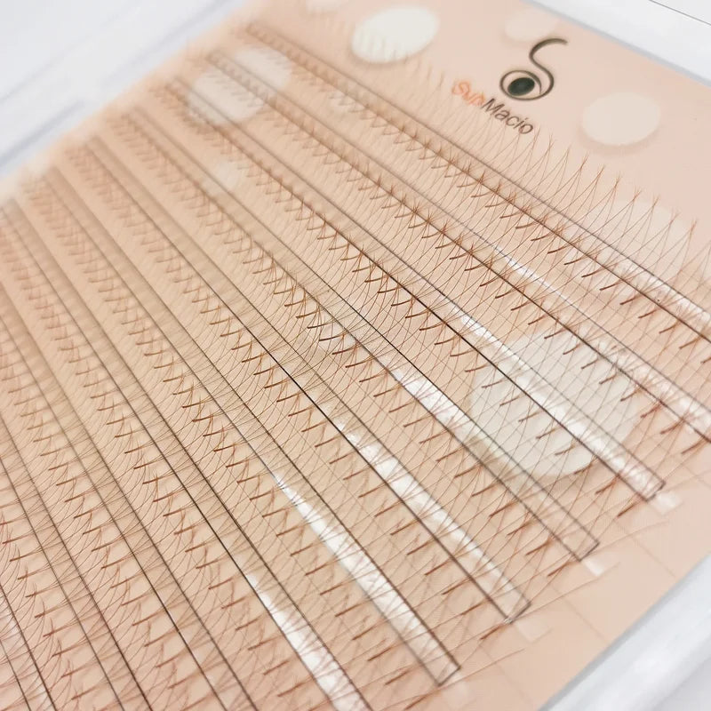Premade Volume Lash Extensions Fans - Brown 6D 5D 4D 3D Mix - Eyelash Extensions