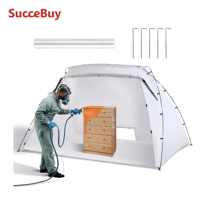 Portable Paint Booth Shelter 7.5x5.2x5.2ft Foldable Spray Painting Tent for Furniture & Crafts