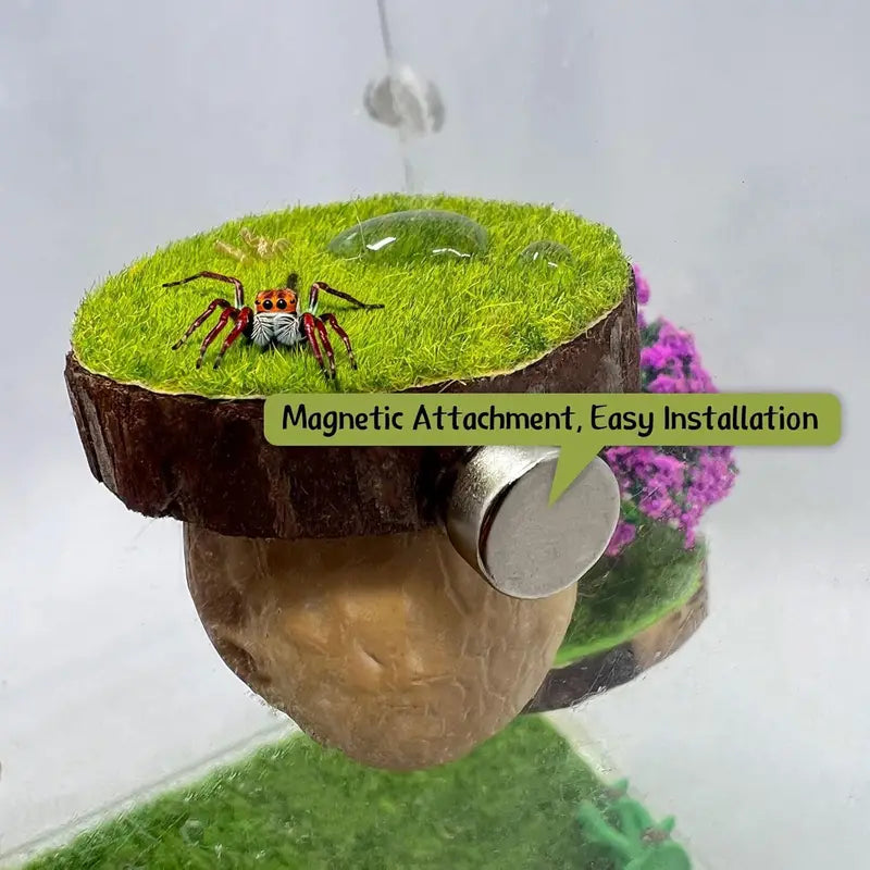 Jumping Spider Enclosure Kit with Hideout & Decor - Natural Habitat Accessories
