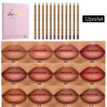 Matte Gold Lip Liner Pen Set - Long-Lasting, Smudge-Proof, Non-Sticky 12-Piece Kit