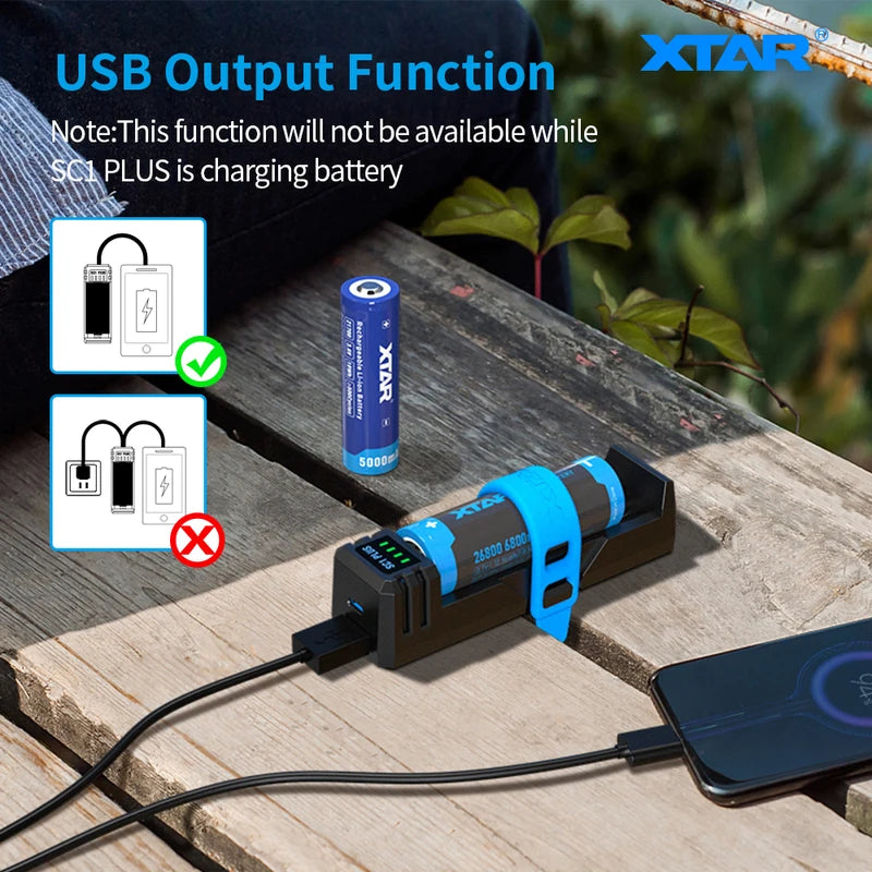 High-Speed Battery Charger & Power Bank for 18650, 21700, 26650, 26800 NiMH D Batteries
