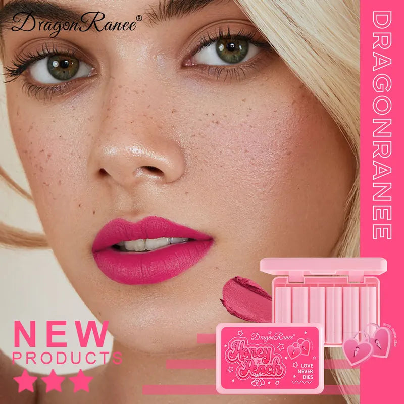 Matte Waterproof Lipstick Set - Velvet Texture, Non-Stick, Easy Application, 6 Pieces