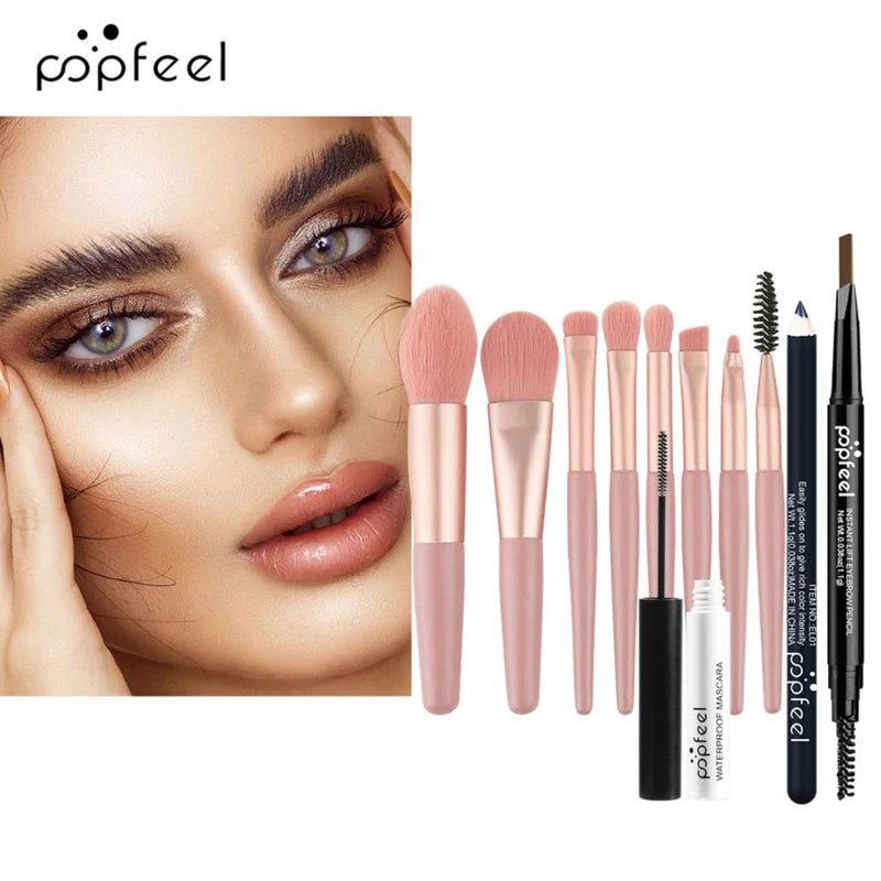 40-Color Eye Makeup Palette Set with Eyebrow Pencil Eyeliner Mascara & Brushes
