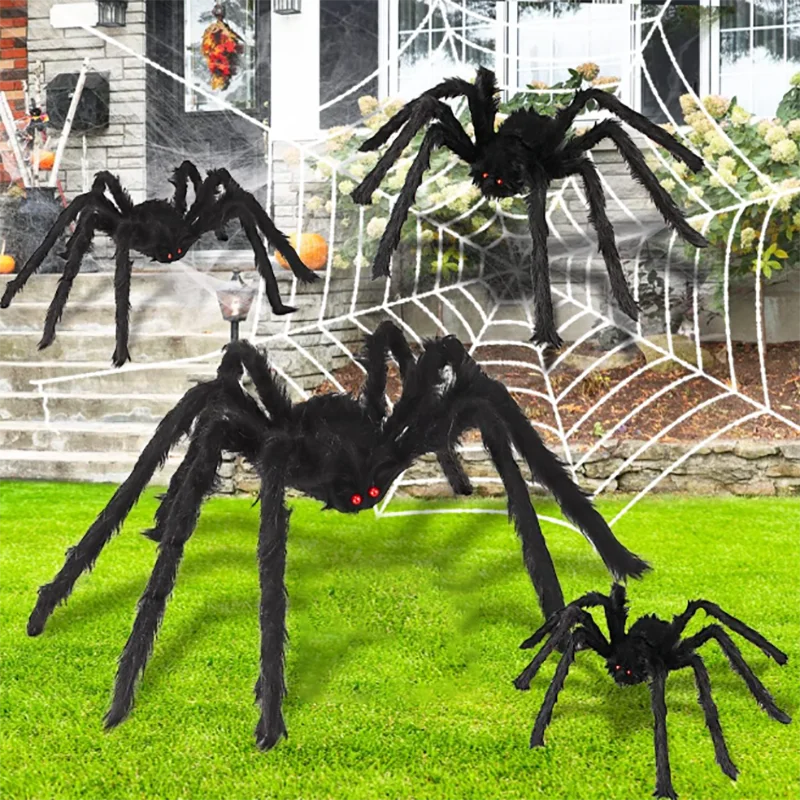 Giant Black Spider Halloween Outdoor Decoration Props for Haunted House & Party