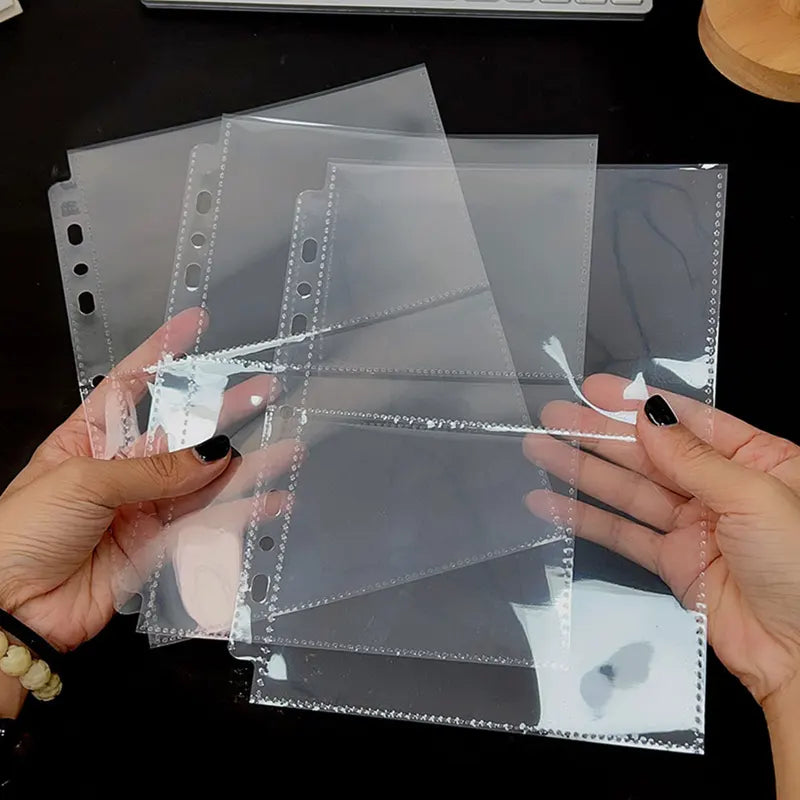A5 Photo Album Binder with Transparent Sleeves for DIY Scrapbooking and Card Storage