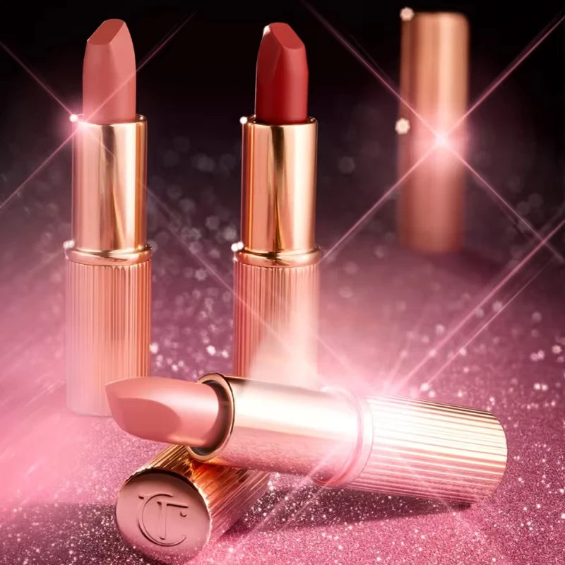 Waterproof Matte Lipstick with Glitter Finish - Durable Lip Makeup Wand