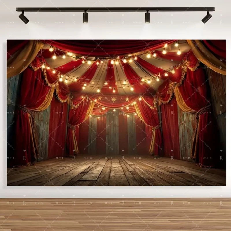 Circus Tent Backdrop for Party & Photography Carnival Night Theme Decoration