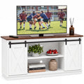 Wood Storage Shelves Cabinet for Living Room TV Stand & Organizer, Fits 65 Inch TVs