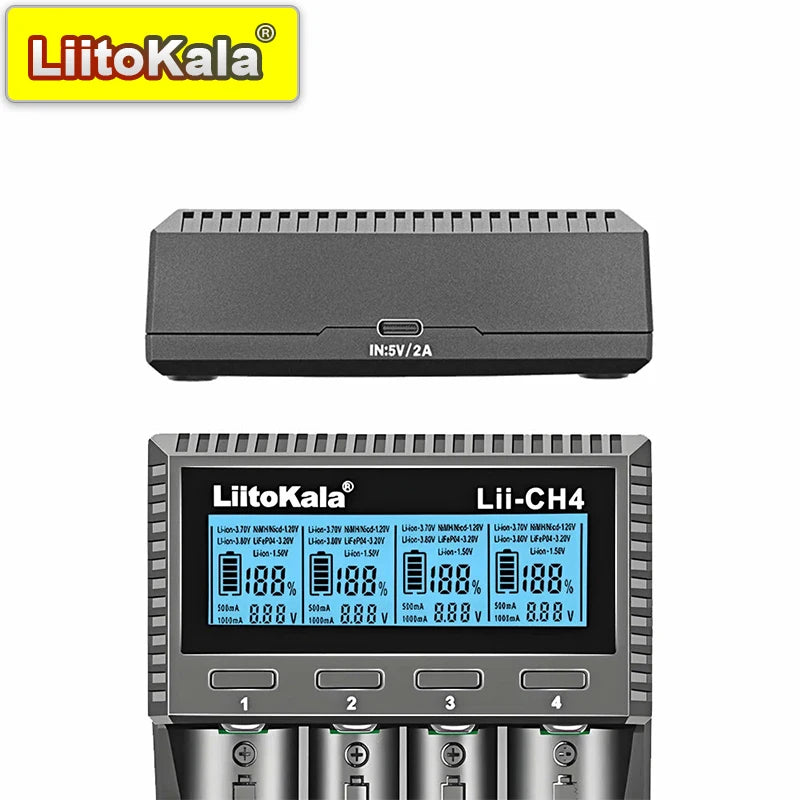 Universal Rechargeable Battery Charger for 18650, AA, AAA, Li-ion, NiMH, LiFePO4