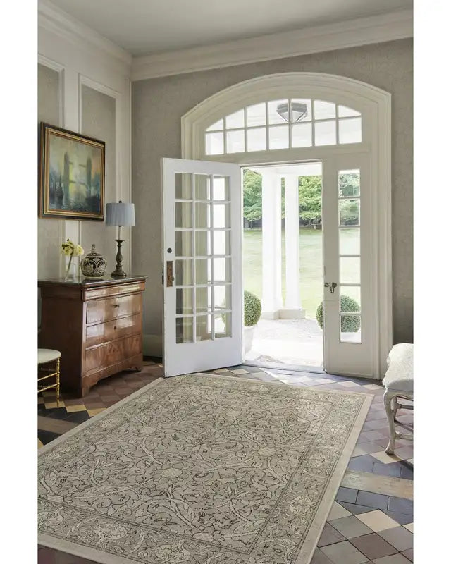Vintage Floral Area Rug - Farmhouse Style Tufted Carpet for Living Room & Bedroom