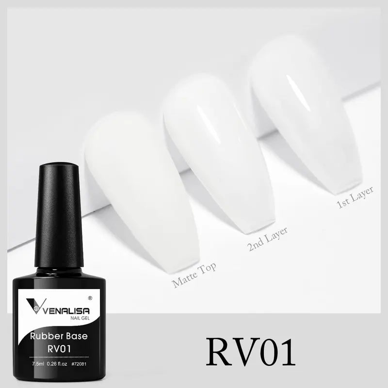 Semi Transparent Pink Rubber Base Coat Nail Gel - UV LED Soak-Off Gel Polish