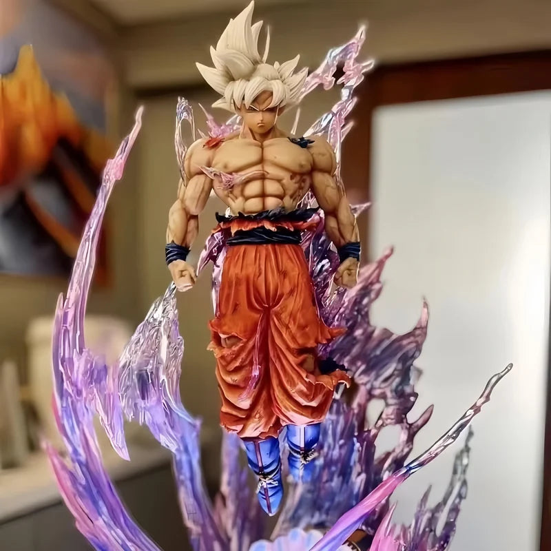 24cm Anime Goku Action Figure Ultra Instinct Super Saiyan PVC Light-Up Statue Toy Gift