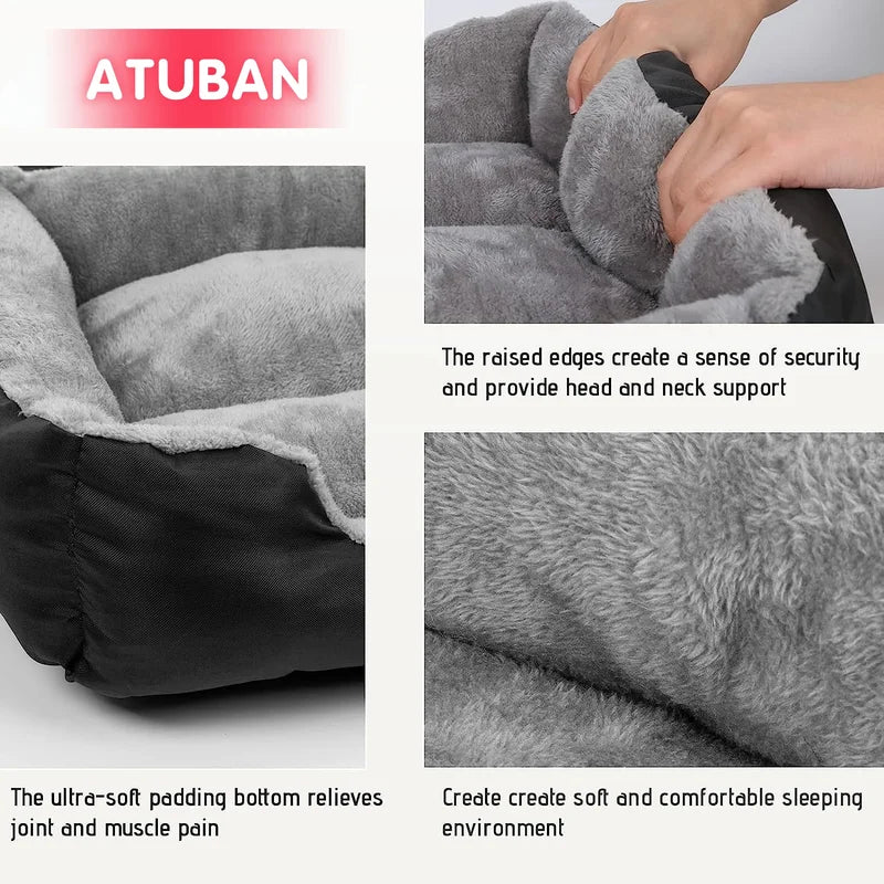 Large Dog Sofa Bed Cushion - Washable, Insulated Pet Bed for Medium Dogs & Cats