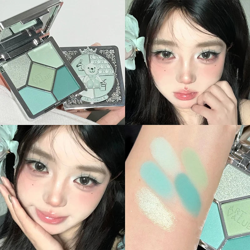 Multi-Color Eyeshadow Palette with Glitter and Matte Finishes for Women - Long Lasting Makeup