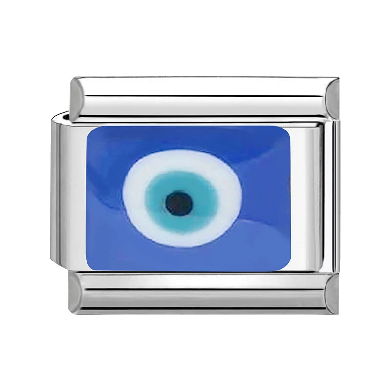 Stainless Steel Jewelry Charms for DIY Bracelet Making - Devil Eyes Cats Hearts Flowers
