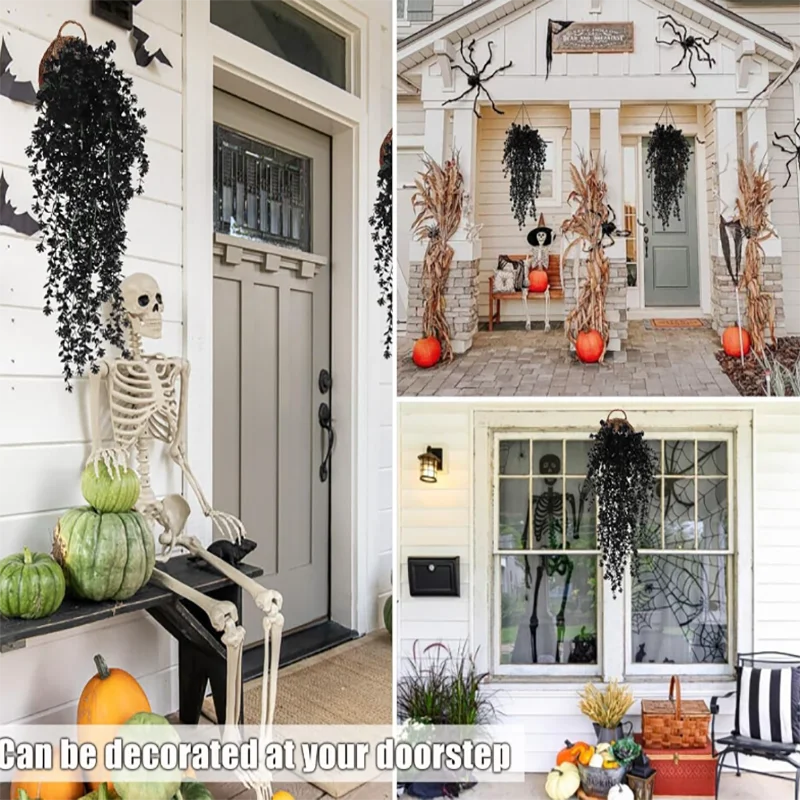 Artificial Vines 2-Pack UV-Resistant Hanging Plants for Indoor & Outdoor Home Decor