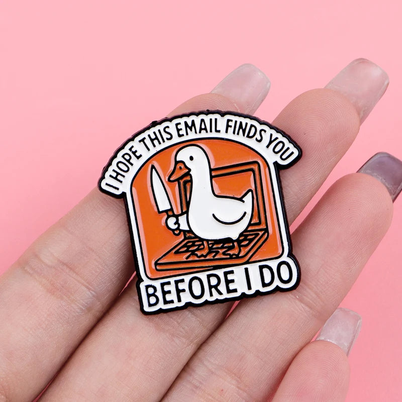 Funny "Before I Do" Goose Enamel Pin Lapel Pins for Backpacks Brooches for Women Fashion Jewelry Accessories Friends Gift