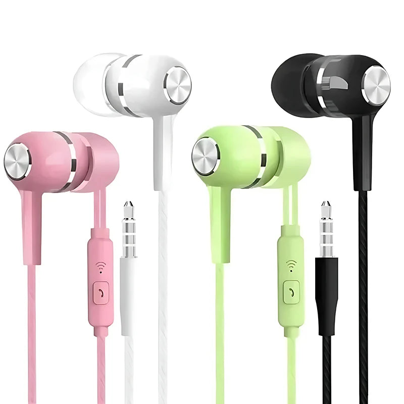 Wired In-Ear Earphones with Microphone, Heavy Bass Stereo Headset for Music & Gaming