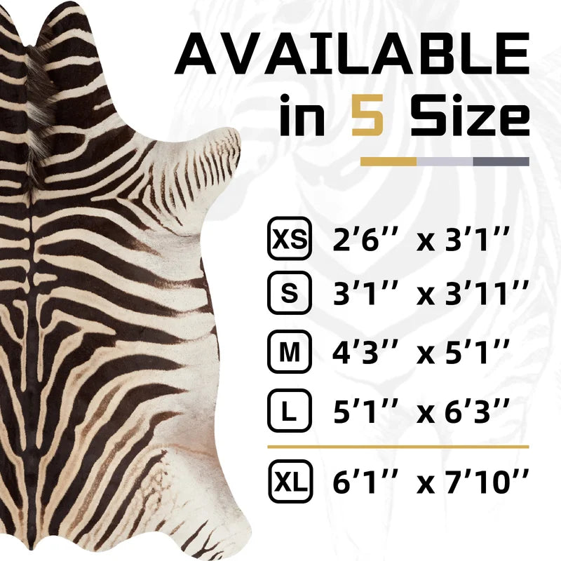 Non-Slip Zebra Print Area Rug Bohemian Style Living Room Carpet Floor Mat