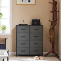 Fabric Drawer Cabinet with Wooden Top and Metal Frame, Multi-Use Storage Chest for Living Room or Bedroom
