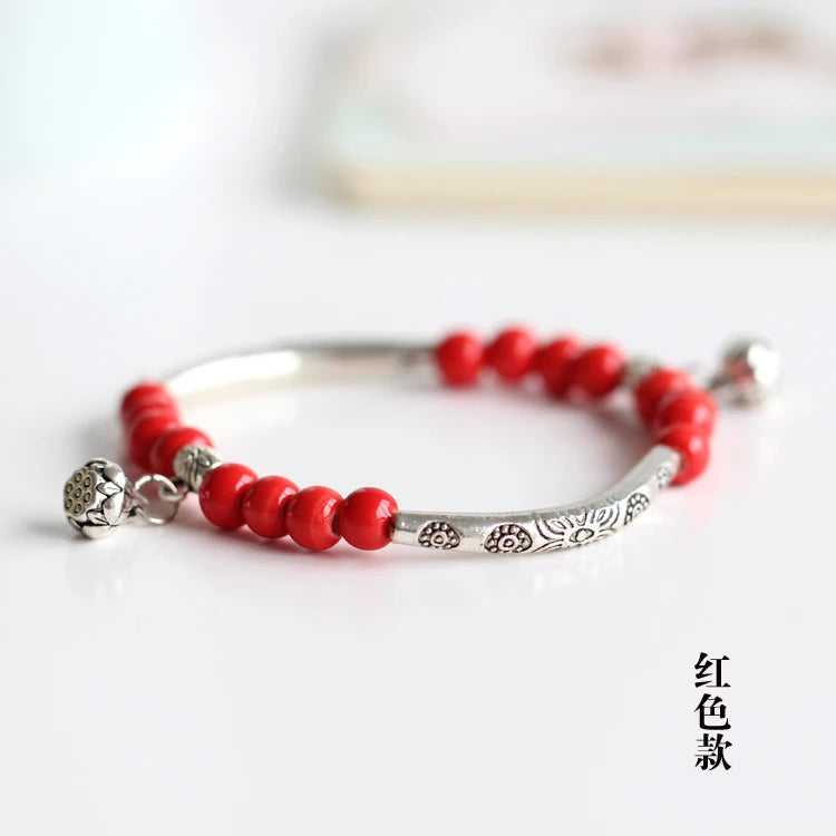 Handmade Ceramic Bracelet for Women and Girls, Retro Fashion Jewelry, Wholesale Gift