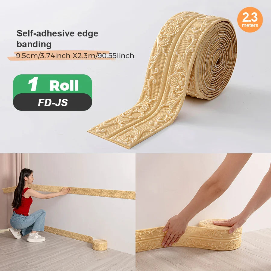 Self-Adhesive Edge Banding Strip for Corners and Surfaces – 8mm Thick Foam Trim