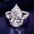 Solitaire 6ct Lab Diamond Ring for Women - Engagement Wedding Band in Sterling Silver