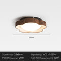 Retro Flower Shaped Ceiling Light - Ultra-Thin Wood Grain Walnut Indoor Home Decor