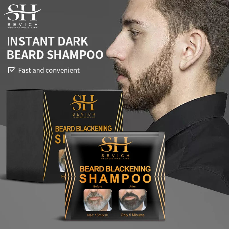 Black Beard Dye Cream - Natural, Fast Permanent Gray Hair Cover, Men’s Beard Coloring