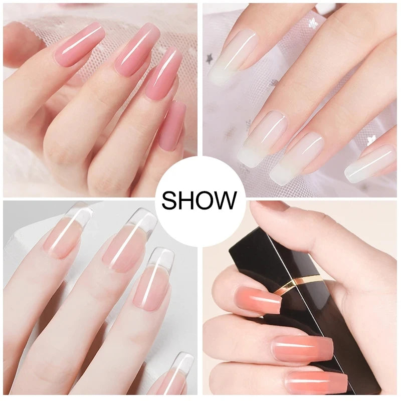 UV Nail Extension Gel Kit with Nail Art Tools & Slip Solution