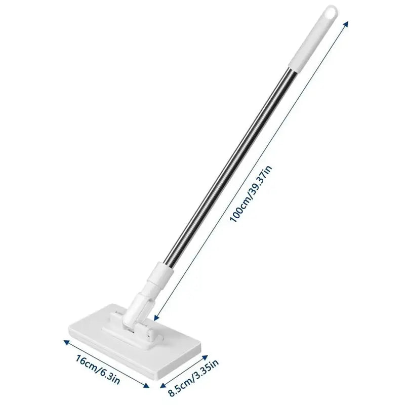Reusable Handheld Mop with 360° Rotating Head and Cloth Clips, Eco-Friendly Cleaning Tool