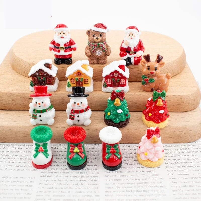 3pcs Christmas Resin Decor Indoor Holiday Centerpiece Multi-Functional Ornament
