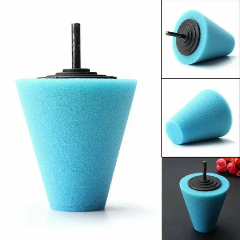 Car Wheel Polishing Sponge Cones Set - Metal & Plastic Grinding Heads