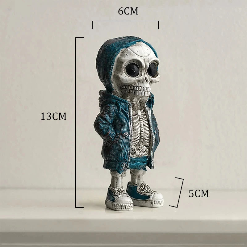Skeleton Doll Resin Figurine Home Decor Retro Street Art Creative Room Accent