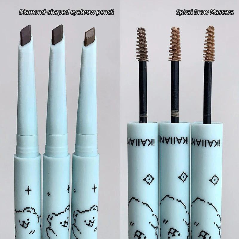 2-in-1 Waterproof Eyebrow Pencil & Tinting Mascara - Long-Lasting Natural Finish